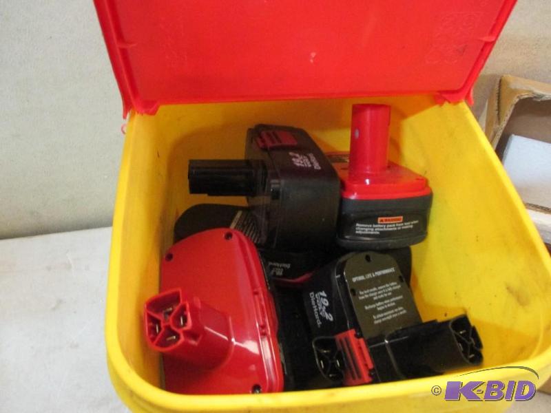 Tote of craftsman batteries, condition unknow...