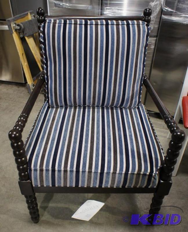New Ashley Furniture Decorative Blue Pinstrip...