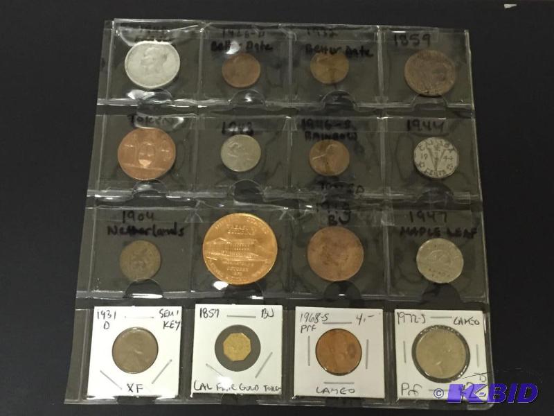 16 Mixed Coins Us, Canada,France