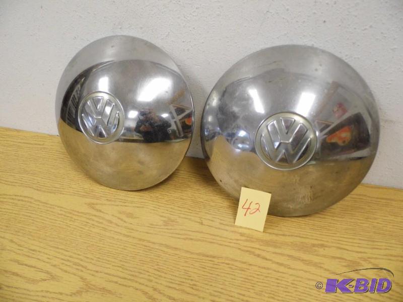 2 Metal VolksWagon VW Hub Caps