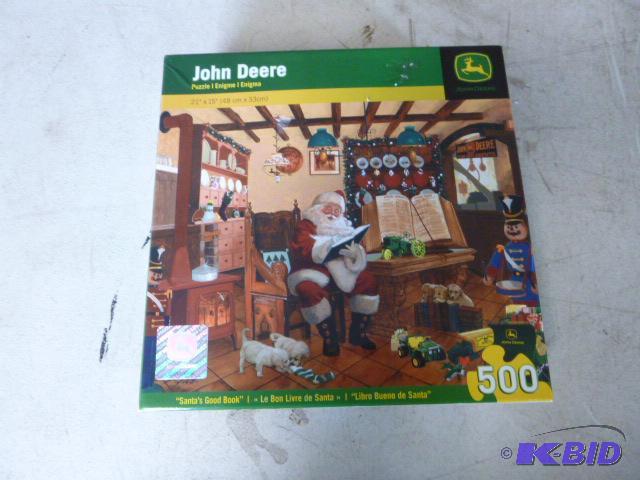 lot 106 image: John Deere Christmas 500 Piece Puzzle 15"...