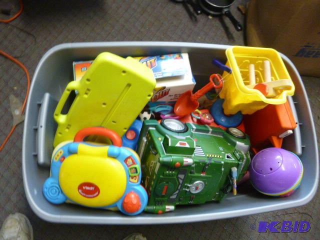 lot 110 image: Tote of Miscellaneous Toys...