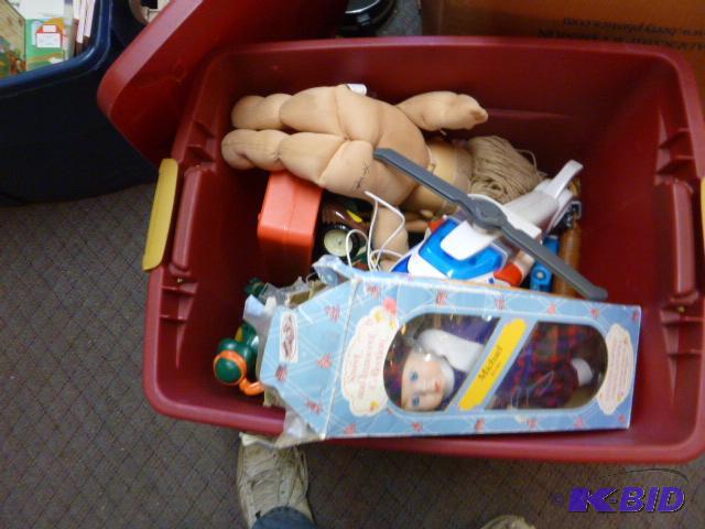 lot 116 image: Tote with Lid of Miscellaneous Toys...