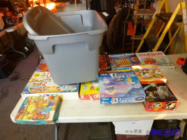 lot 117 image: Tote with Lid&nbspof Games and Puzzles...