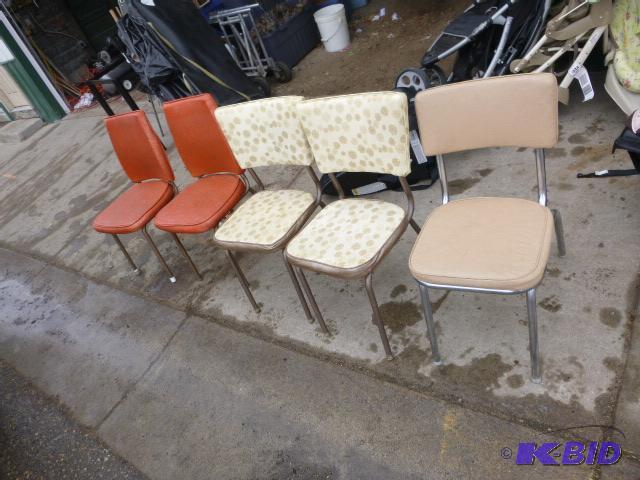 lot 154 image: 5 Miscellaneous Padded Kitchen Chairs...