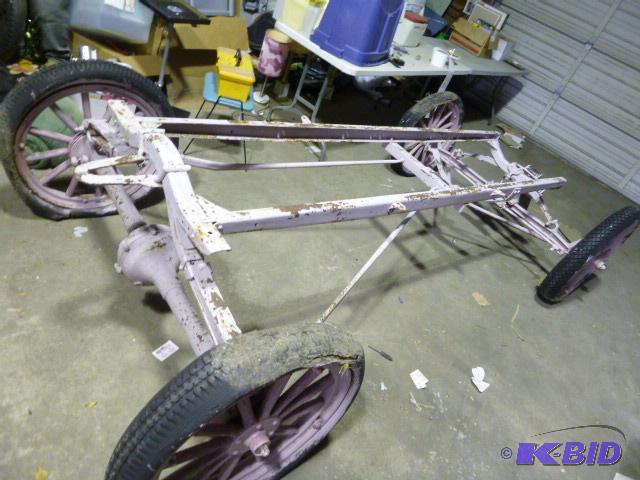 lot 160 image: Model T Frame Was made into a wagon....