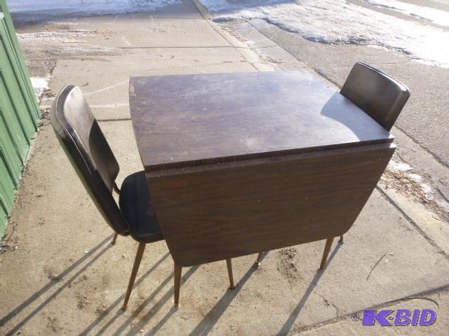 lot 7 image: Drop Leaf Table and 2 Chairs...