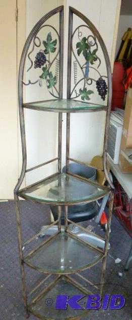 lot 72 image: Corner Shelf 68" high - one piece of gla...