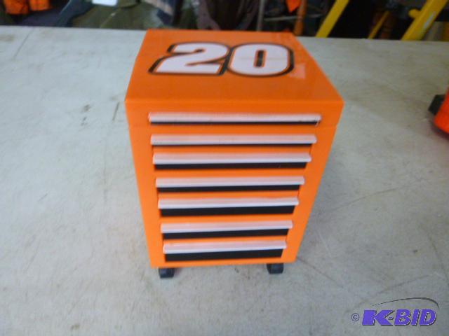 lot 92 image: Tony Stewart #20 Toy Toolbox 5" tall....