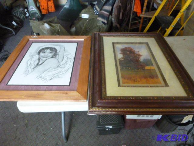 lot 95 image: Two Framed Pictures 34" X 26" and 2...