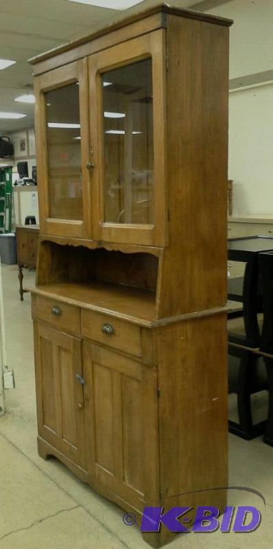 lot 67 image: Vintage wood pantry cupboard