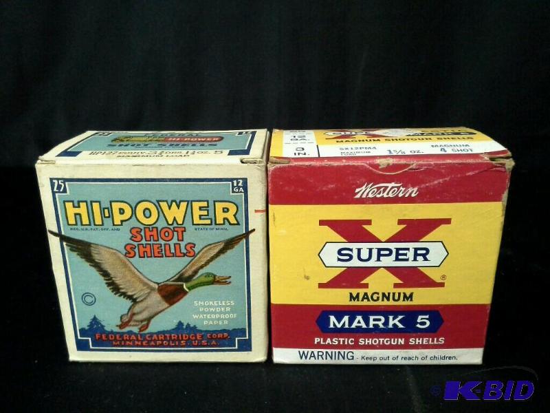 lot 84 image: 2 boxes vintage 12 gauge shotgun shells