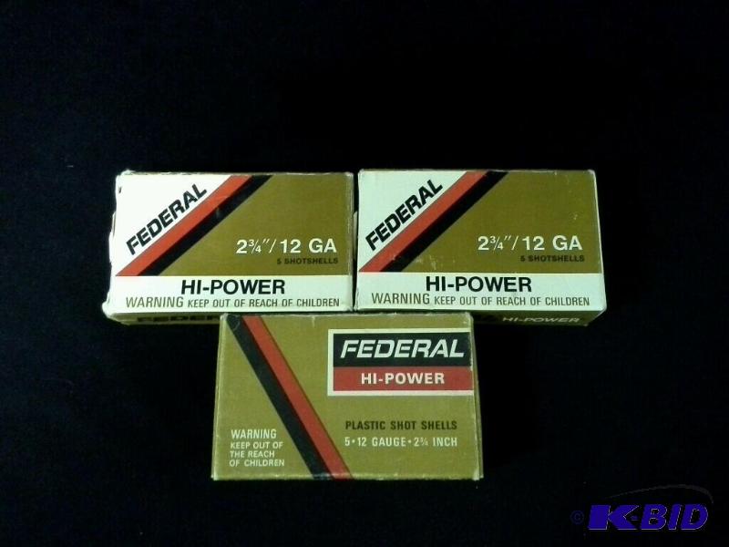 lot 85 image: 3 boxes Federal hi-power 12 gauge shotgun shells