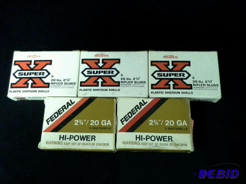lot 86 image: 5 boxes 20 gauge slugs