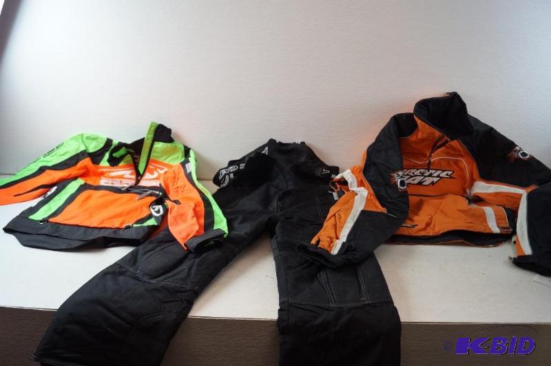 2 small light JAckets, 1 pair of bibs children 12