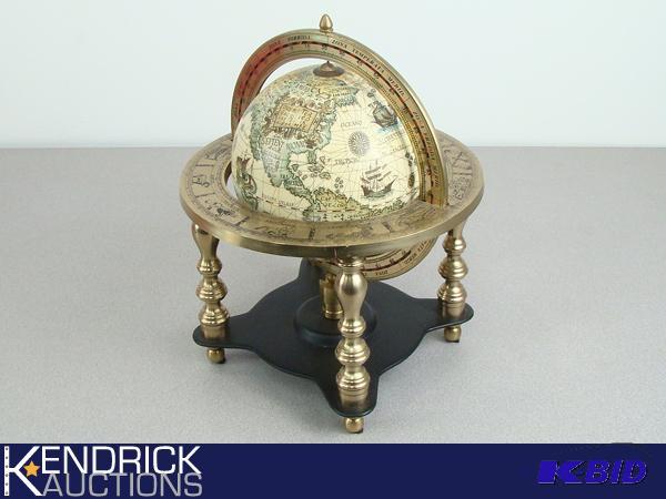 Vintage Globe with Brass Fixtures