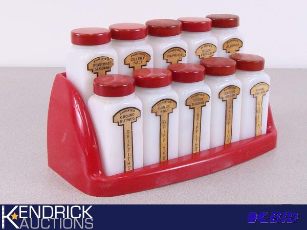 Vintage Milk Glass Spice Rack