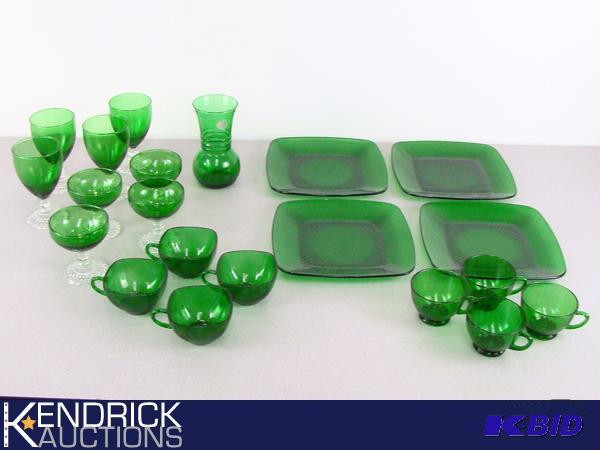 Vintage Green 21 Piece4 Serving Dish Set