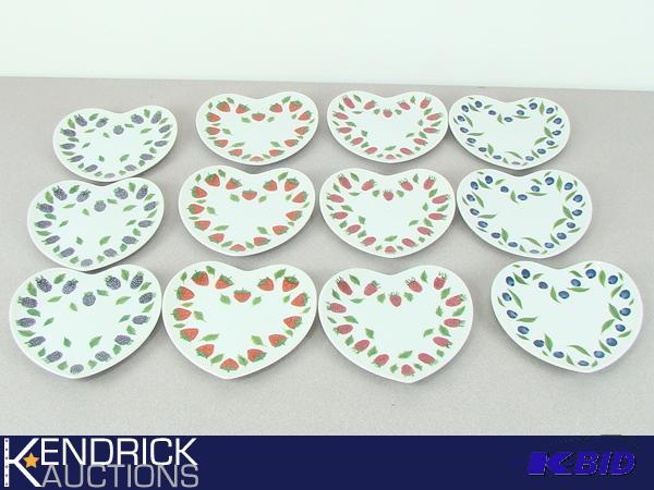 12 NEW William Sonoma Heart Berry Plates