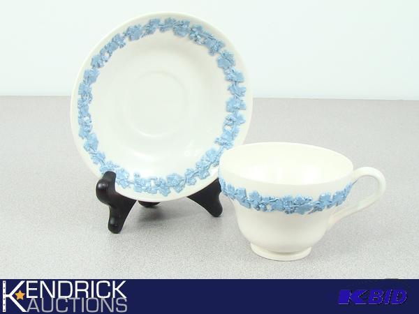 Wedgewood Embossed Queensware Tea Cup, and Saucer