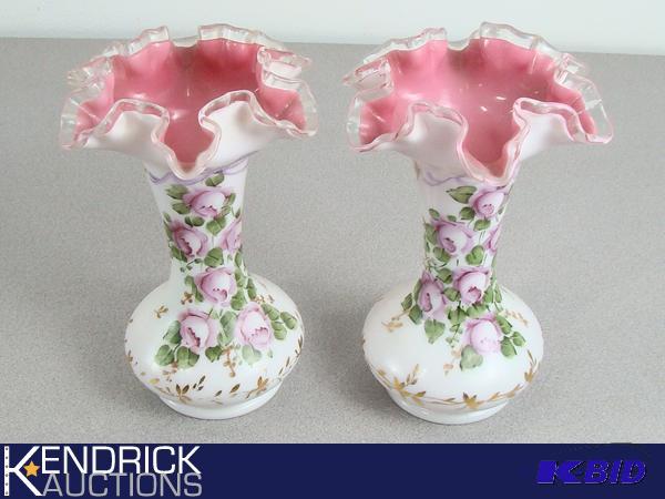 2 Mint Condition Fenton Charleton Vases