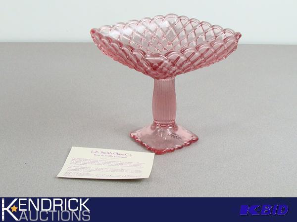 L.E. Smith Glass Co. Rose & Trellis Collection Candy Dish