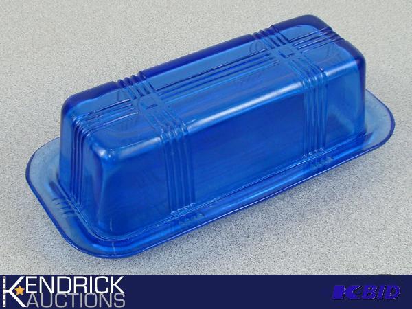 Cobalt Blue Depression Glass Butter Dish
