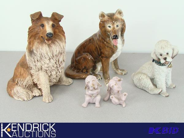 Lot of Large Dog SculpturesFigurines