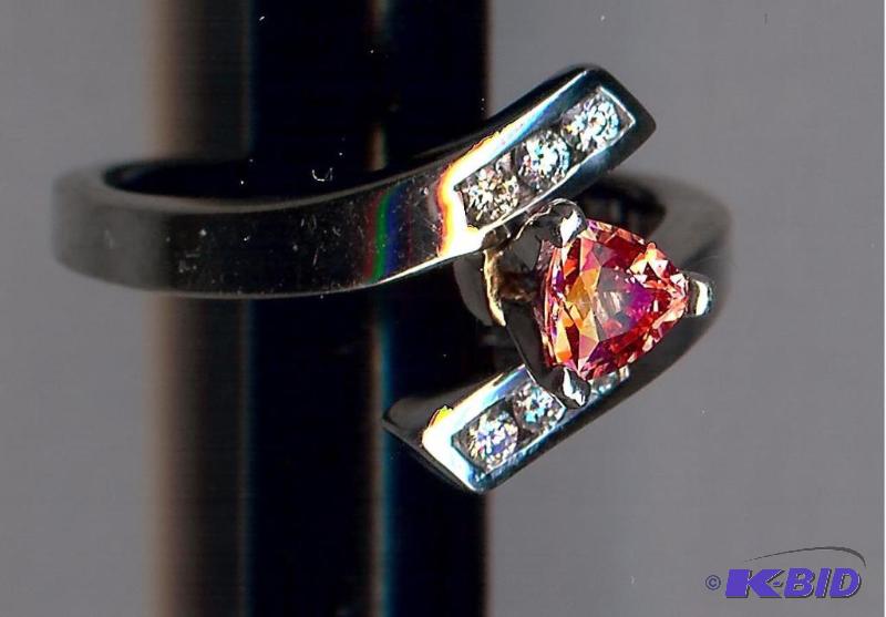 14K White gold ring by pass style weighs 3.5 ...