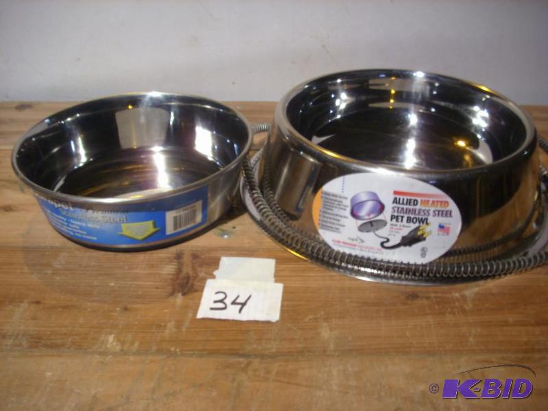 Allied stainless steel heated pet dish and fe...