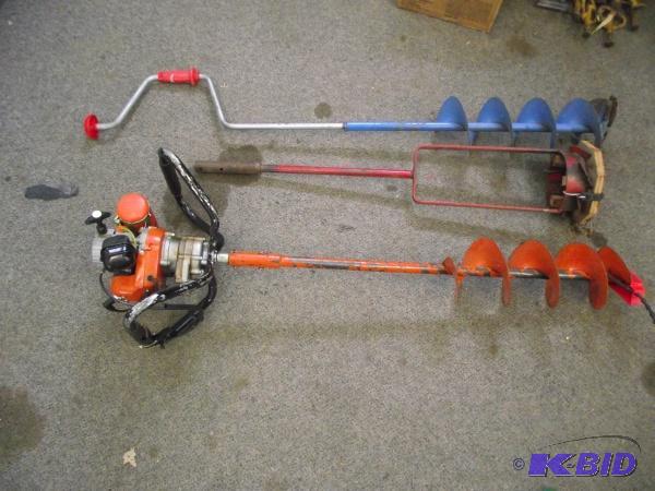 lot 17 image: (2) Ice Augers   (1) Tanaka power auger with ...