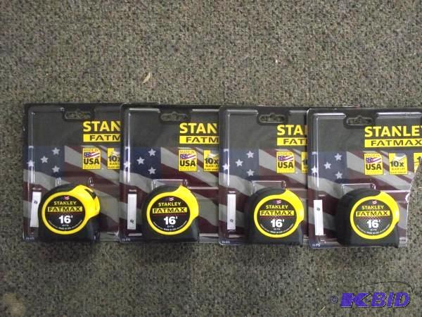 lot 25 image: (4) New Stanley Fat Max 16 Tape Measures...
