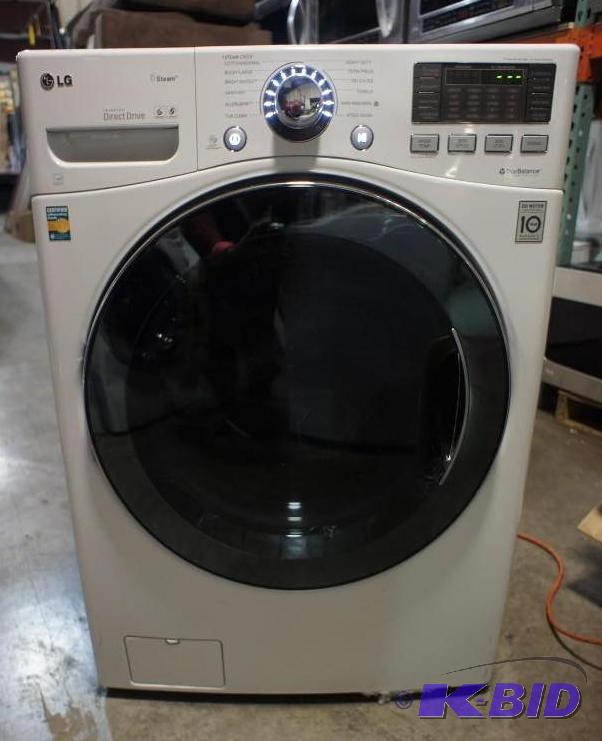 lot 17 image: LG Washer - Model # (WM3470HWA) - front-loadi...