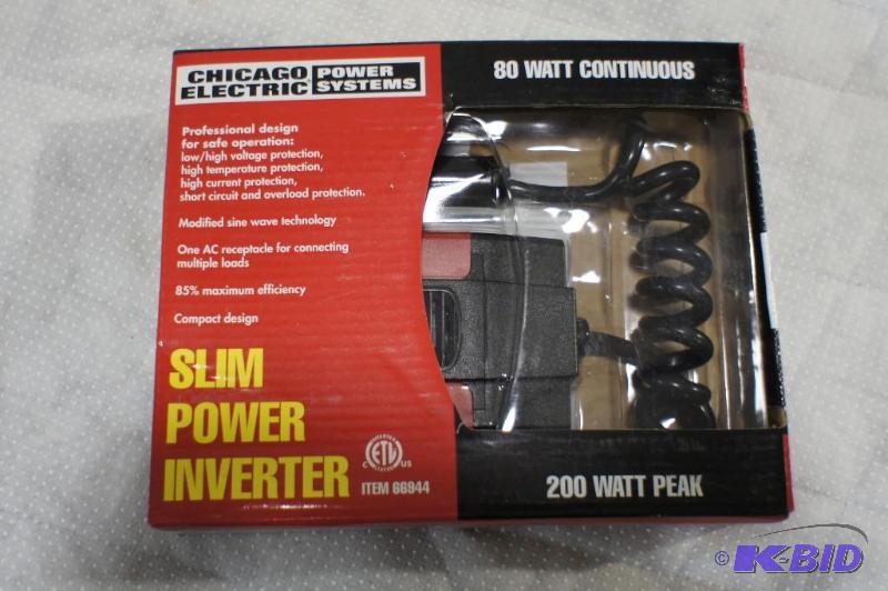 lot 16 image: Chicago Electric Slim Power Inverter - 200wat...