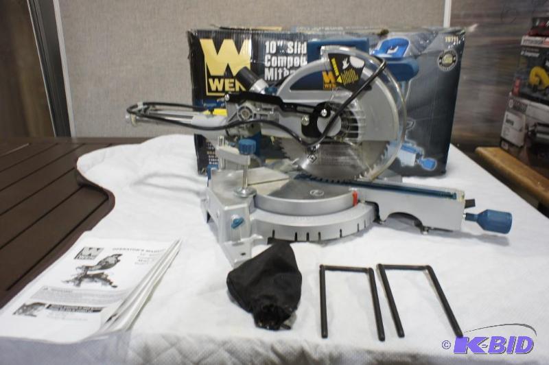 lot 44 image: Wen 10" Sliding Compound Miter Saw - Ple...