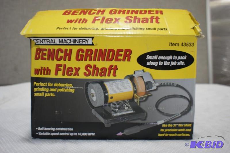 lot 48 image: Central Machinery Bench Grinder with Flex Sha...