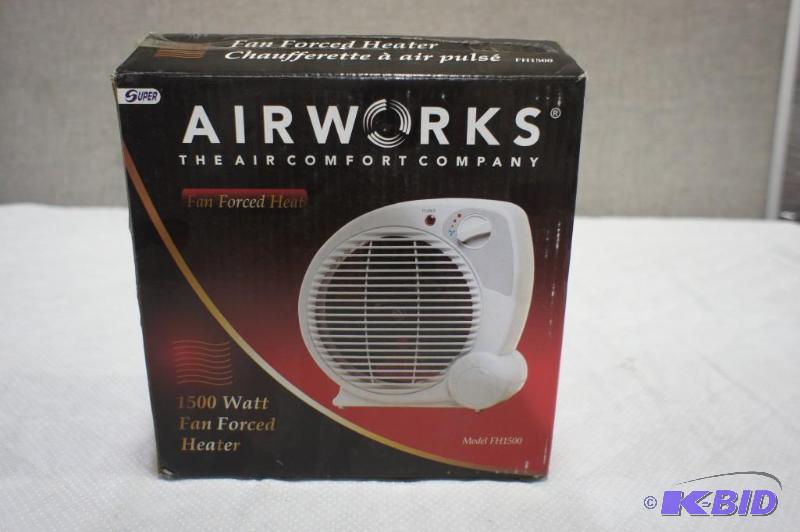 lot 82 image: Airworks 1500watt Fan Forced Heater - Tested ...
