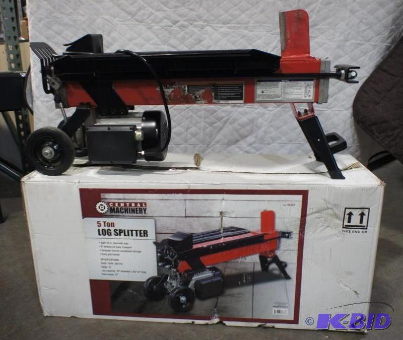 lot 9 image: Central Machinery 5 Ton Log Spliter - Electri...