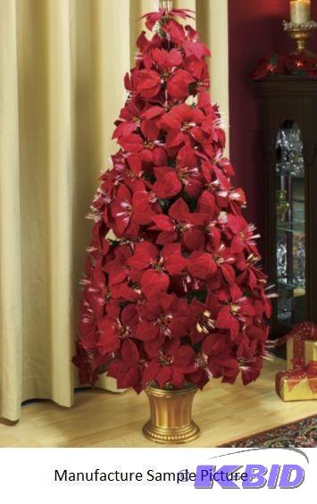 lot 1 image: Fiber Optic Poinsettia Tree - Dress up your h...