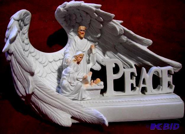 lot 10 image: Angel Wings of Peace Nativity Decoration - Ha...