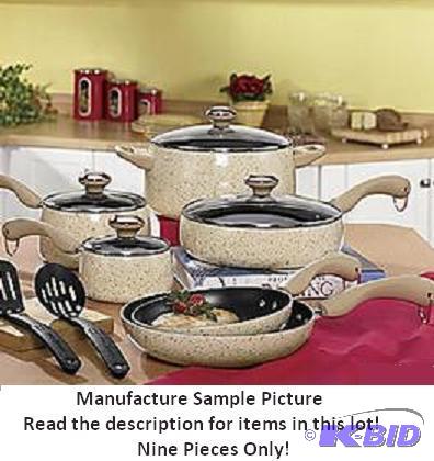 lot 107 image: Nine Piece Paula Deen Cookware Set - Oatmeal ...