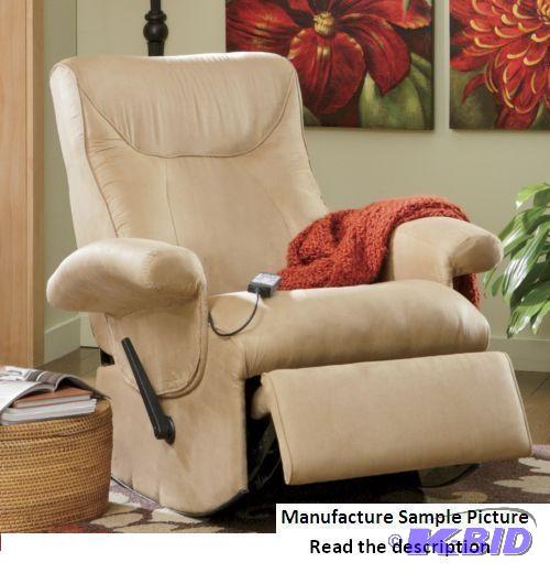 lot 117 image: Tan Rocker Recliner Microfiber Massage Chair ...