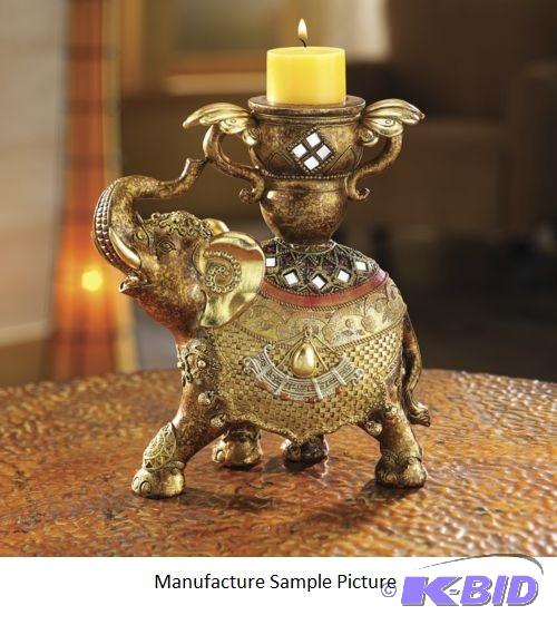 lot 139 image: Elephant Candleholder -&nbspA&nbspbejeweled...