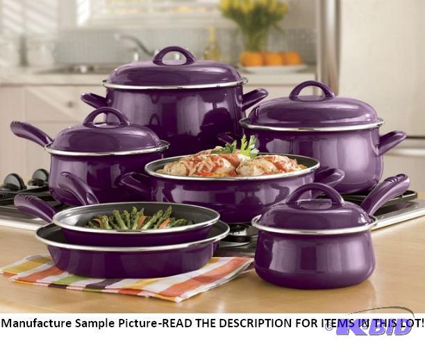 lot 160 image: Ginnys&nbspNine Piece&nbspNon Stick Enamel ...