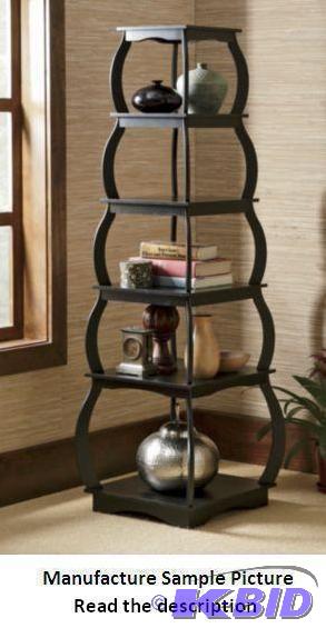 lot 161 image: Black Metro Mix Display Shelf - Has five tier...