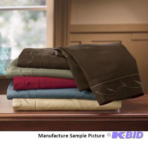 lot 168 image: Embroidered Microfiber Sheet Set - King - Mak...