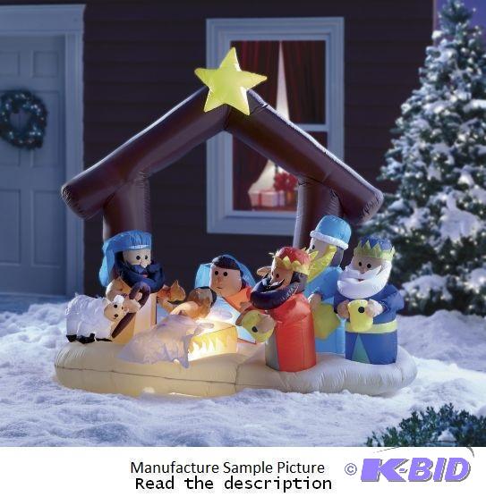 lot 17 image: Inflatable Nativity Scene - Our Lighted Infla...