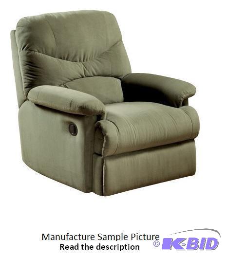 lot 184 image: Arcadia Microfiber Sage Green Glider Recliner...