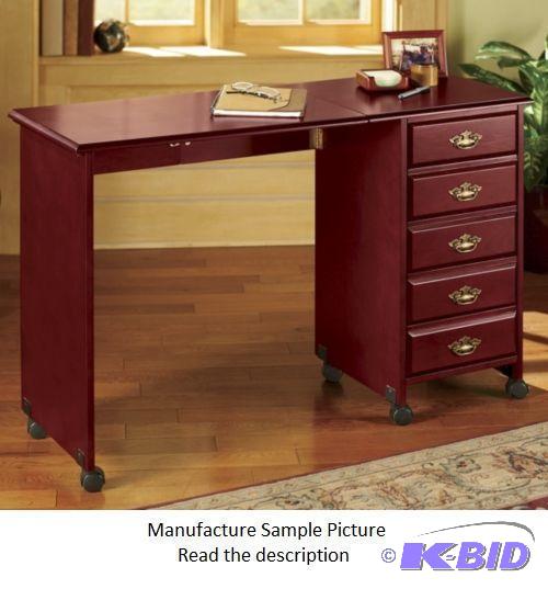 lot 191 image: Cherry Finish Rolling Folding Desk - Brillian...
