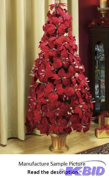 lot 21 image: Fiber Optic Poinsettia Tree - Dress up your h...